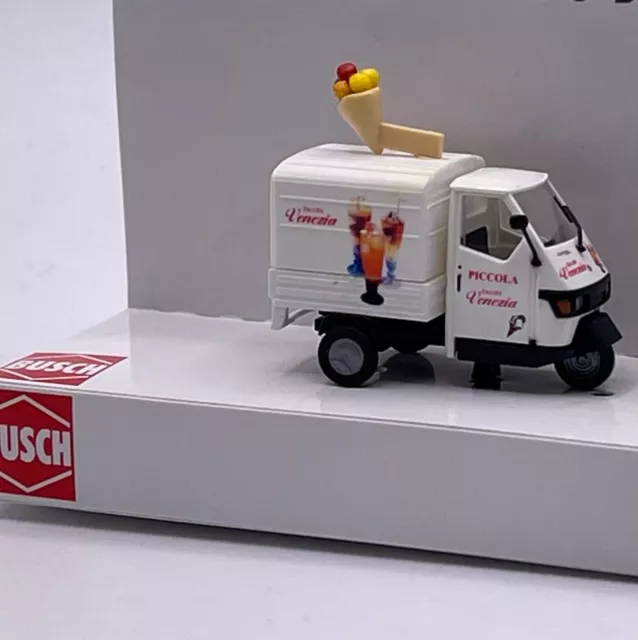 Busch H0 48464 Piaggio Ape 50 Eiscafé Venezia, OVP, 1:87, K93/36