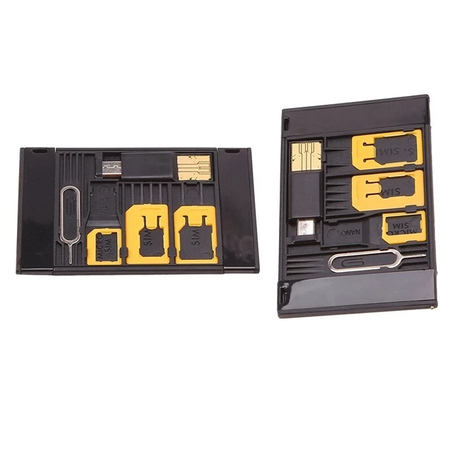 2 PièCes 5 en 1 Universel  Carte SIM Adaptateur Mallette de Rangement Kits pouQ7