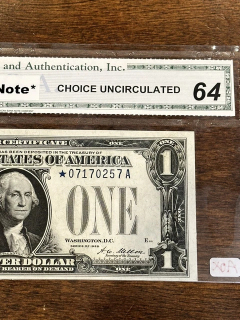 1928 $1 One Dollar Silver Funnyback STAR NOTE Fr. 1600* Uncirculated *07170257A 2