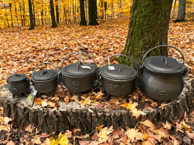 Cast Iron Cauldron Pentagram our Triple moon