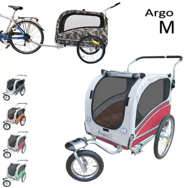 ARGO Remorque à vélo poussette taille M chariot pour chien animaux 5 couleurs