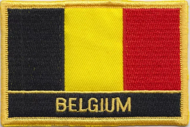 Belgium Flag Embroidered Patch Badge - Sew or Iron on