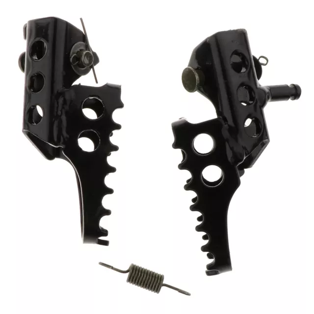 Pair Motorcycle Front Footrests Pedals Pegs Foot Pegs Black Steel Pedal Pads