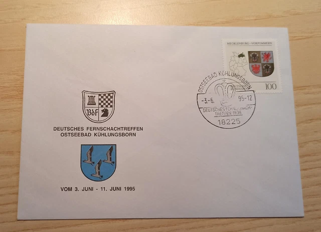 DE Schach chess BRD 03.06.1995 SST Sonderumschlag Ostseebad Kühlungsborn
