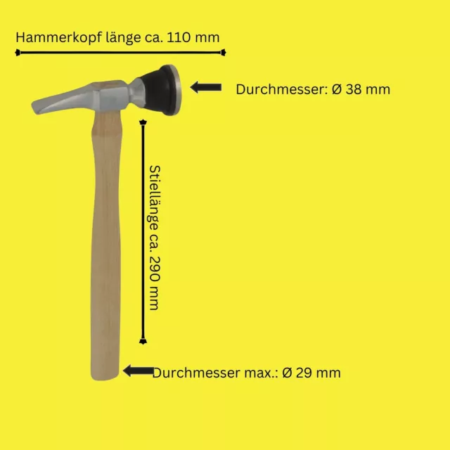 Schrumpf-Hammer Karosserie Ausbeulhammer Riffelhammer Hickory-Stiel, Schonhammer 3