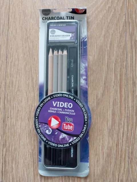 Daler Rowney Sketching Tin And Charcoal Tin Art Pencils NEW