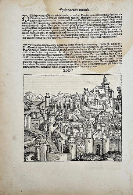 Rare Woodcut - Ravenna - Capital City of Both the Western Roman Empire - Schedel
