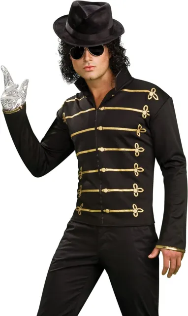 Michael Jackson Black Military Jacket Pop Fancy Dress Up Halloween Adult Costume