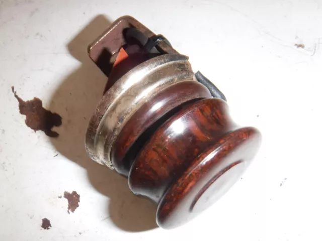 NOS Vintage Horn button switch power Accessory bakelite bake lite rose wood