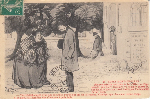 MORVAN scènes ruses MORVANDELLES morvandelle à la ville timbrée 1913