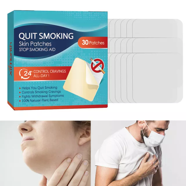 30X Men Women Quit Smoking Patch Stop Smoking Stickers 24 Hours Ease Addiction