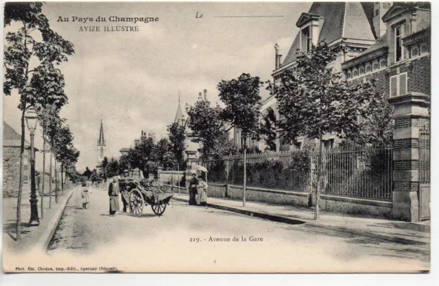 AVIZE - Marne - CPA 51 - Au Pays du Champagne - Avenue de la Gare