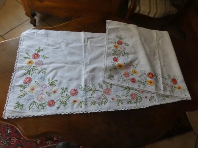 Un dessus de cheminée ou dessus d'étagère en coton, tissu ancien