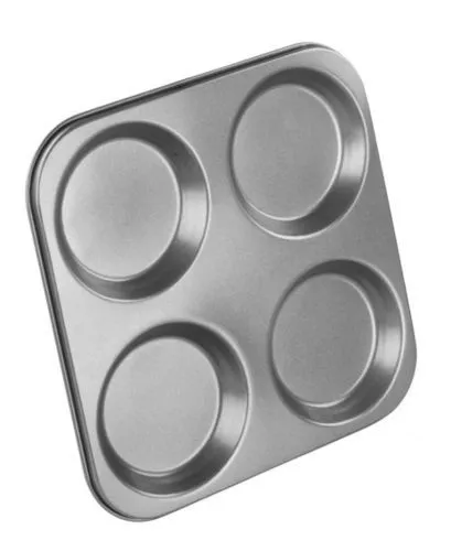 4 Cup Yorkshire Pudding Muffin Tray Non Stick Pan Tin Tart Dessert Bun Tray