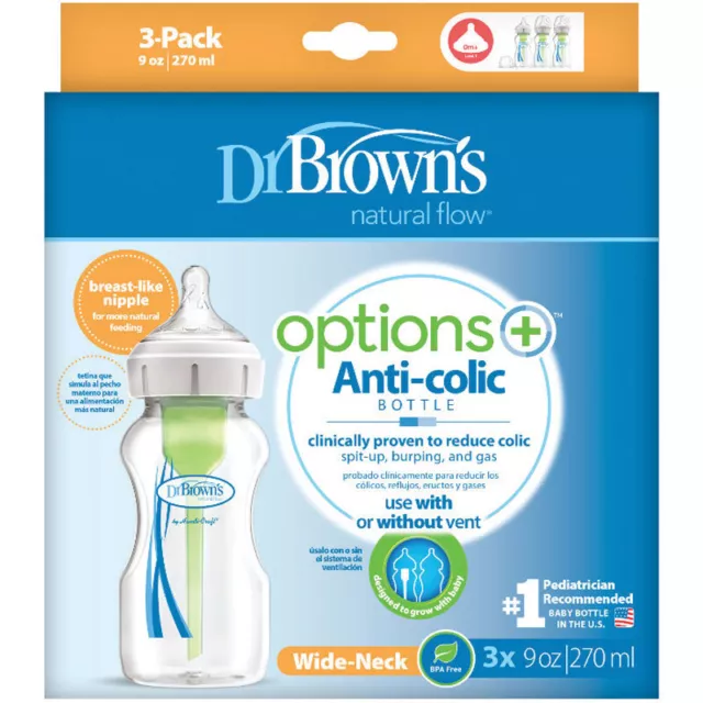 Dr Browns Options Anti-Colic With Level 1 Teat Wide Neck Feeding Bottle 270ml...