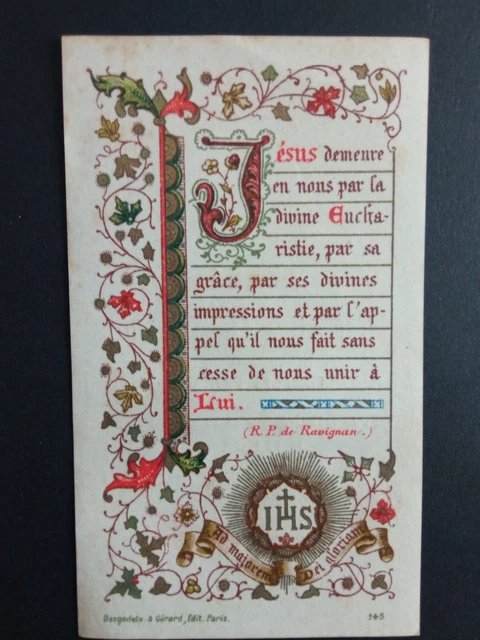 Santino  Comunione 1898 Su Carta Pergamenata - Desgodets & Gerard