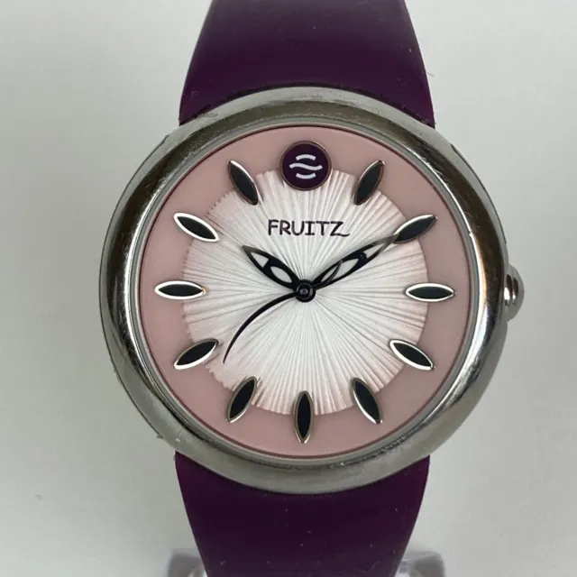 Fruitz by Philip Stein Watch Purple Silver Tone Natural Frequency New Batt 8.5"