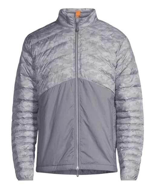 Peter Millar Puffer Jacket Crown Sport All Course Camo Print XL Gray $198