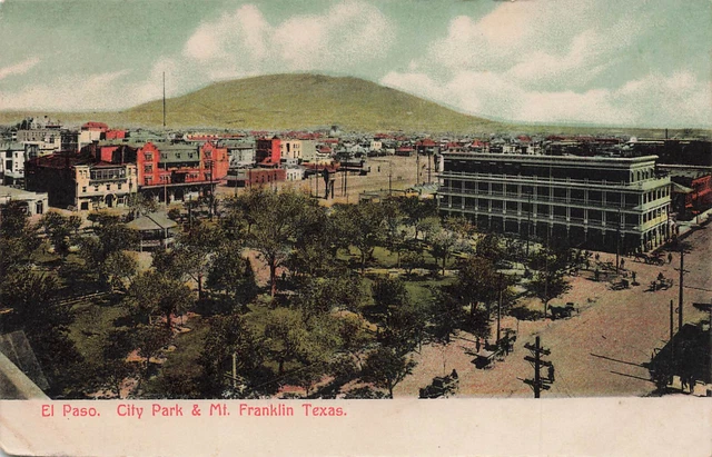 VIEW OF EL PASO TX TEXAS VINTAGE POSTCARD c1910 092123