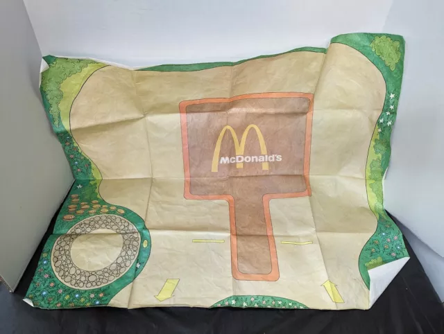 Vintage Playskool Mcdonalds Restaurant Paper Play Mat 1970s Familiar Places 1974
