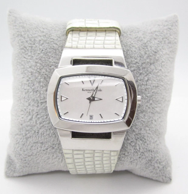 Women Kenneth Cole New York Quartz WR Analog 34mm Dial Causal  Pink Watch (F844) Kenneth Cole Watch Women Silver Tone Tank Pink Dial Mesh  main image 3