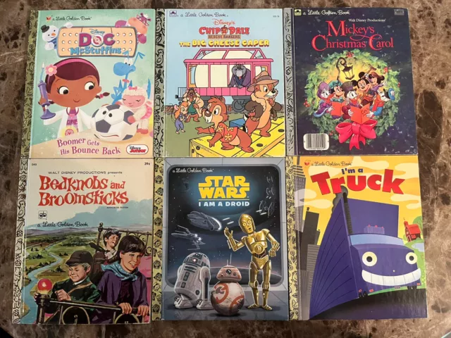 Little Golden Books Lot of 6 Mickeys Christmas Carol Bedknobs And Broomsticks