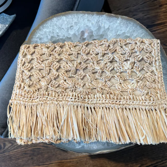 Mar Y Sol Natural Raffia Clutch Bag