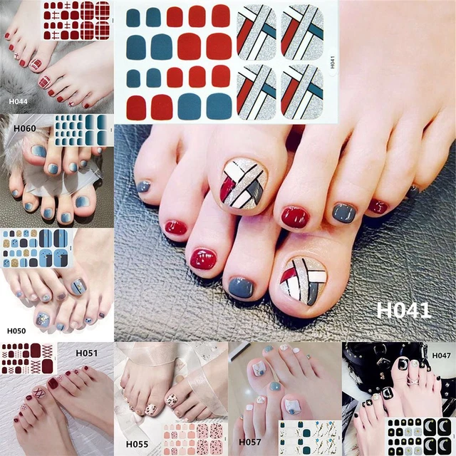 pour ongles d'orteil Enveloppements d'orteil Autocollants faux ongles