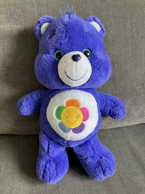 Harmony Purple Rainbow Flower Care Bear Soft Toy  Plush 14 Inch. 2017