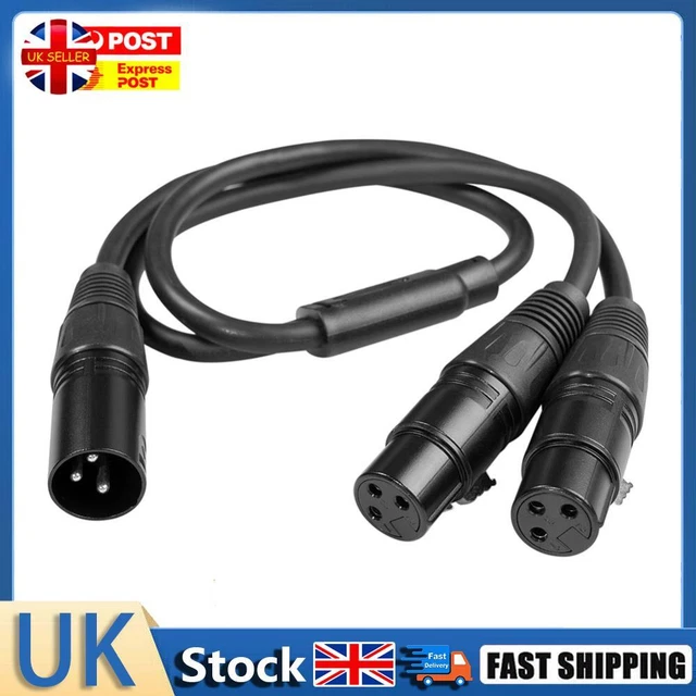 50cm 3 Pin for Canon XLR Male to Dual XLR Female Y Splitter Adapter Cable Wire H