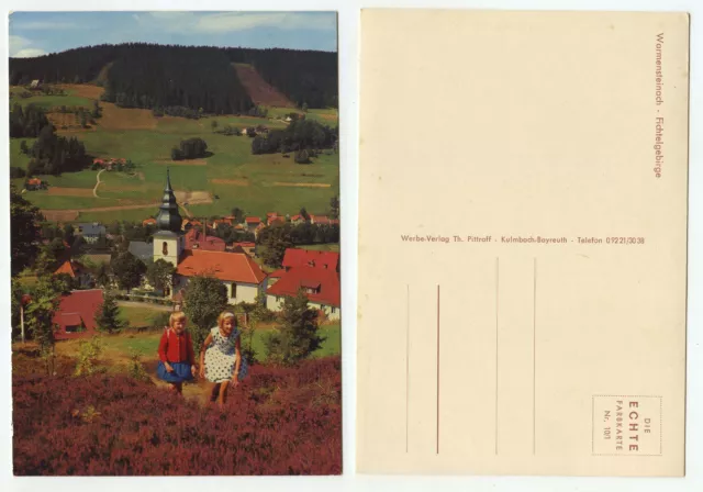 14324 - Warm Stone Ach - Fichtelgebirge - 2 girls - old postcard