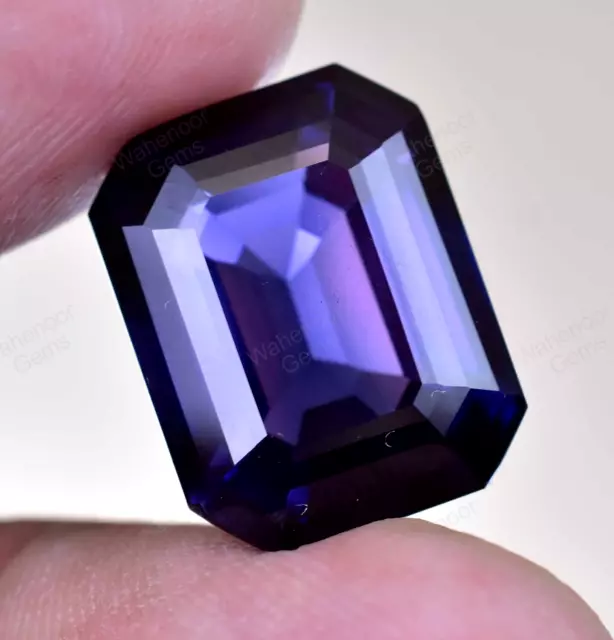 FLAWLESS Natural Purple Blue Montana Sapphire 18.20Ct Emerald Certified Gemstone