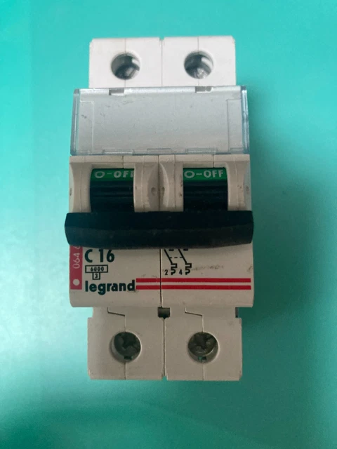 Disjoncteur Legrand 16A 2 Pôles – Réf 408959, Occasion, Pour Tableau électrique, Fonctionnel