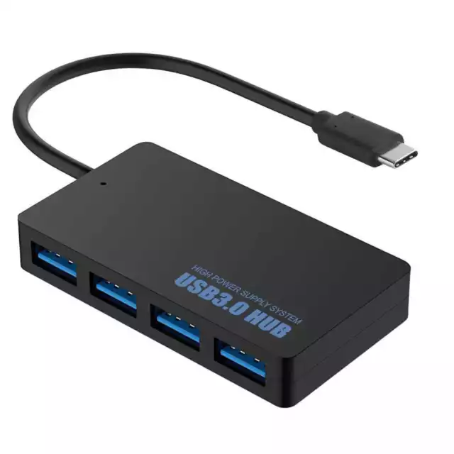 Hub Ladron de USB Type C a 4 Tomas USB3.0 M/H Toma Corriente Negro para #1