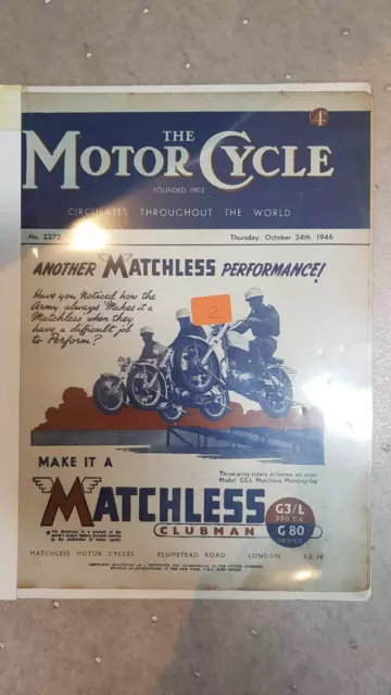 MOTOR CYCLE MAGAZINE OCTOBER 24th 1946