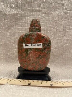 Chinese Hand Carved Red Unakite Snuff Bottle Natural Original Color # 14 2