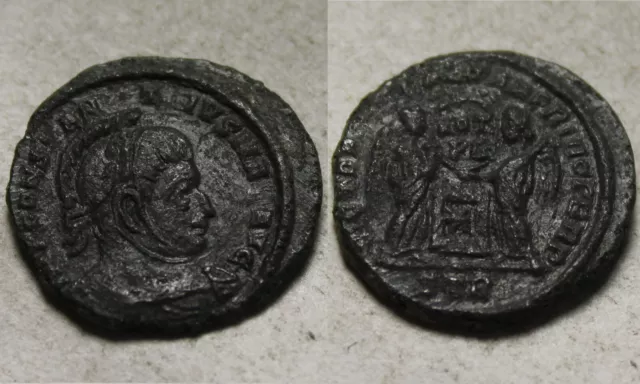 Constantine 320 rare genuine ancient Roman coin Victory shield Altar star London