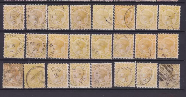 VICTORIA 1886 3d Ochre/ Brown SHADES QV SIDEFACE LOT X24 SG 299 CV$156 (HJ158)