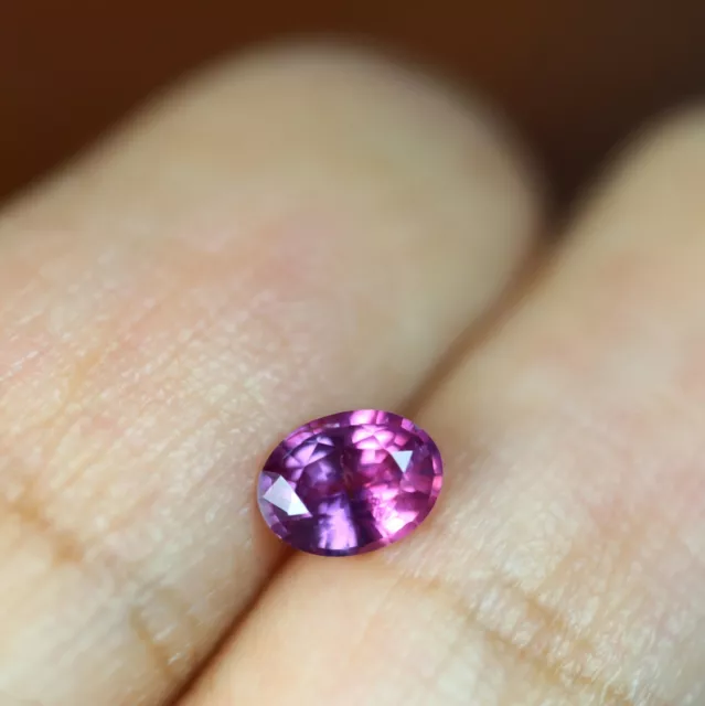 Certified Natural Unheated Purplish Pink Sapphire 0.41ct VS Clarity Oval 5x3.9mm 2