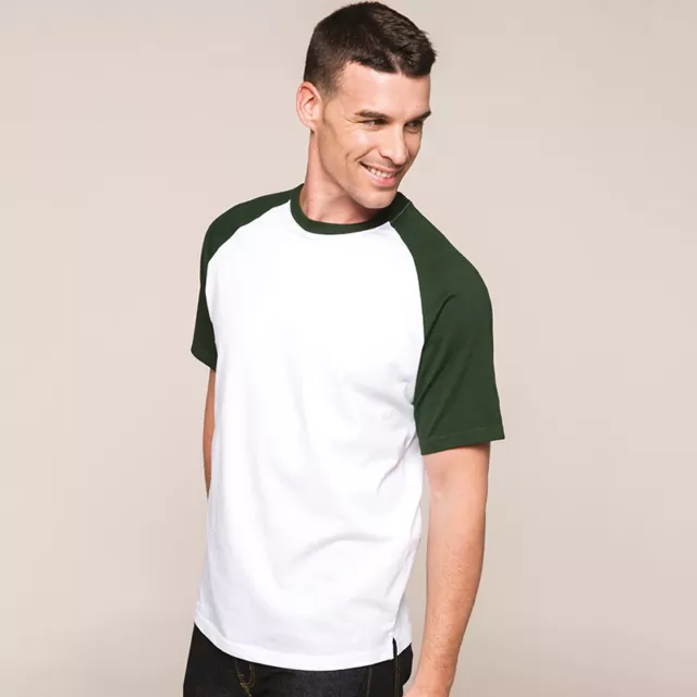 Kariban Baseball Contrast Men's T-Shirt (K330) - Adult Sports Crew Neck Tee 3