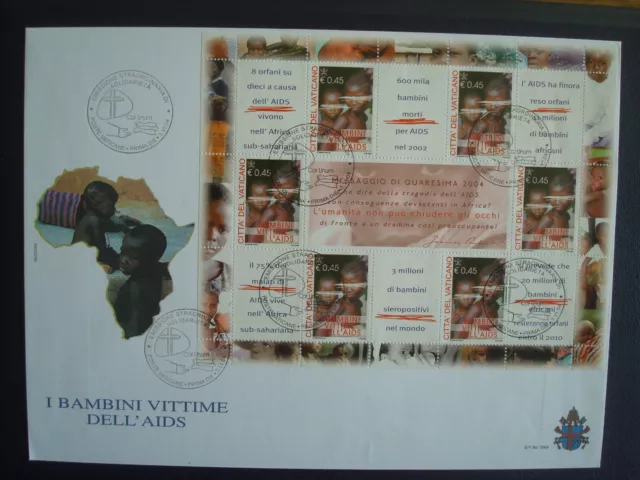 Vatikan, 2004, FDC "Unterstützung der Aids-geschädigten Kinder in Afrika", gross