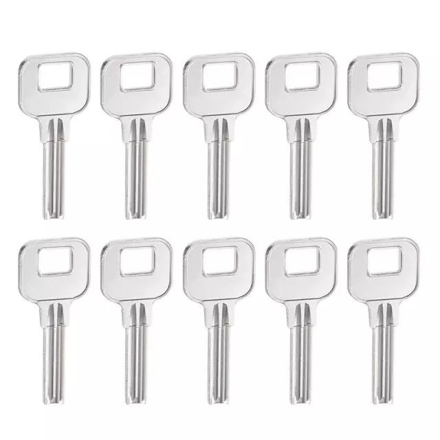 Key Blanks, 28mm Length 2 Slot Brass New Uncut Replacement Accessories 10 Pcs