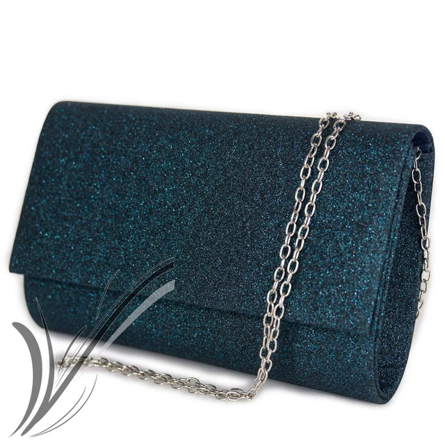 POCHETTE BLU ELEGANTI da cerimonia clutch glitter gioiello