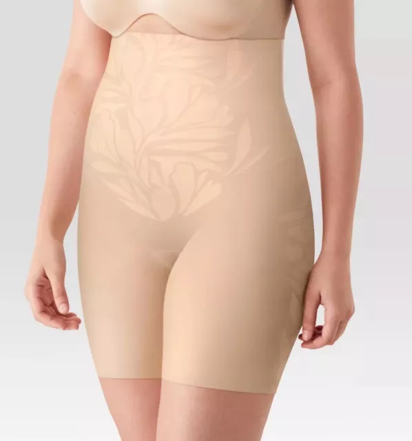 Maidenform Self Expressions Lycra Fit Sense High-Waist Thigh Slimmer Beige Sz L