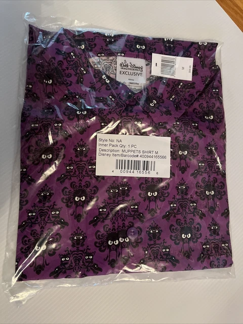 Disney D23 Muppets Haunted Mansion Button Up Shirt Adult Medium New W/ Tag