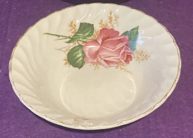 3x Great Cereal Bowl pink rose design by Swinnertons approx. 6¼ ins wide