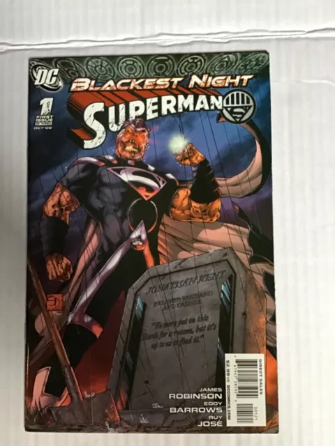 Blackest Night Superman # 1 Shane Davis Variant Edition First Print Dc Comics