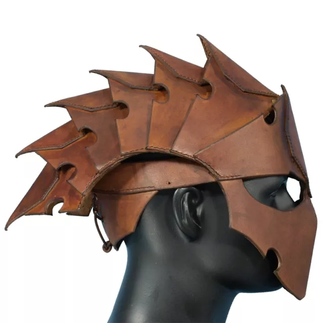 Quality Leather Assassins Helmet Perfect For Stage Costume Or LARP 2 Colours ###