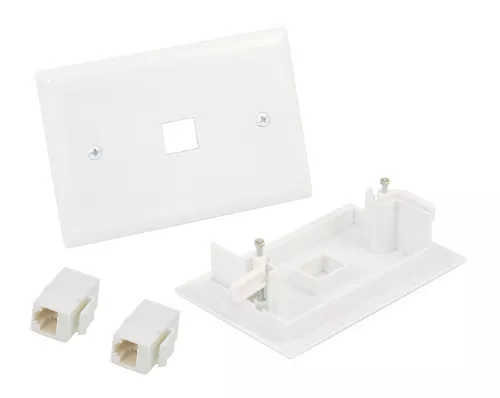 Cat6 RJ45 Ethernet Easy Fix Wall Plate Kit Inline Coupler