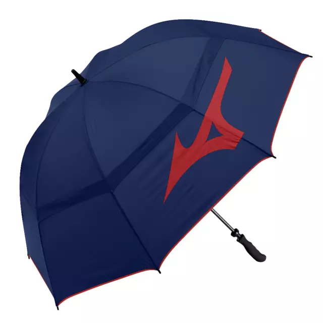 Mizuno Dual Canopy Golf Tour Umbrella / 68" Vented Golf Brolley / Navy Blue